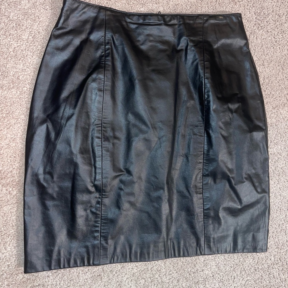 Black Leather Mini Skirt by Wilsons